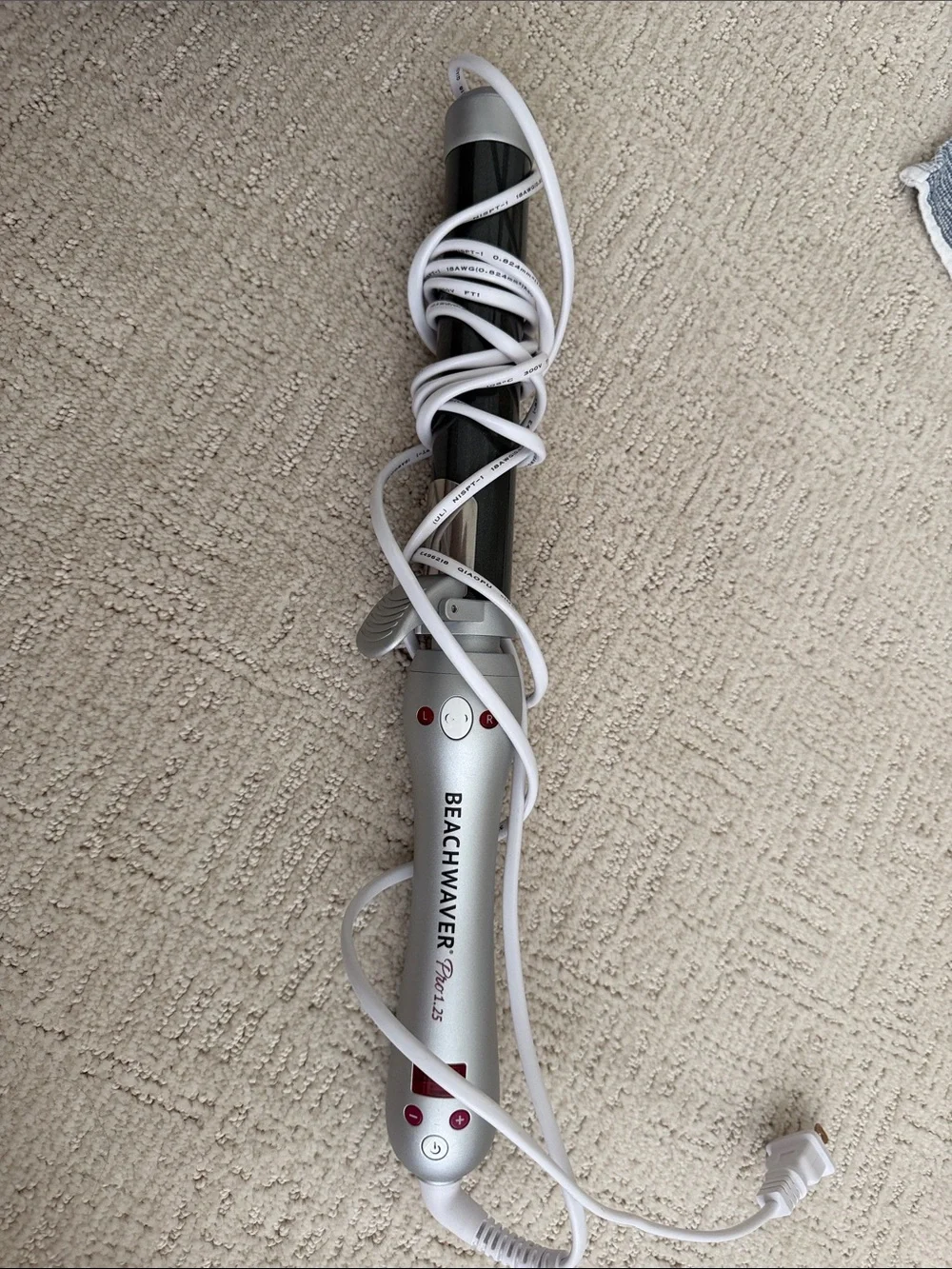 The Beachwaver Co. Silver Curling Wand with White Cord